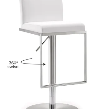 Klafi Performance Vegan Leather Adjustable Stool(white)