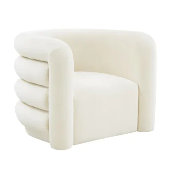 Curves Performance Velvet Lounge Chair (cream)
