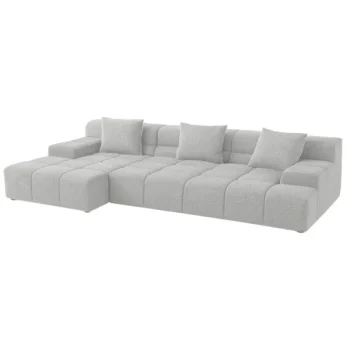 Tom Sectional HEATHER LIGHT Grey LEFT