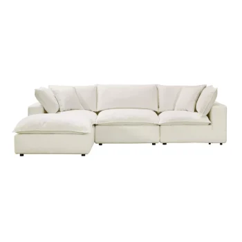 Dali 4-Piece Performance Fabric Modular Sectional(Natural)