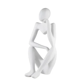 Thinking Figure Sculpture // White