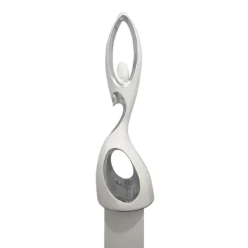 Tall Doll Floor Sculpture // White and Chrome