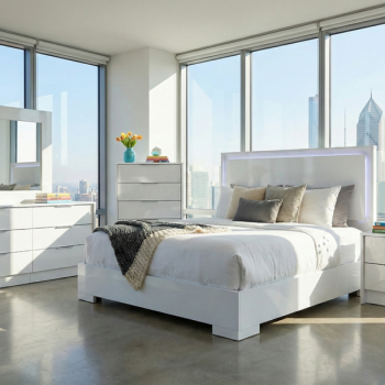 Florence  Queen Bedroom Set White 5Pcs