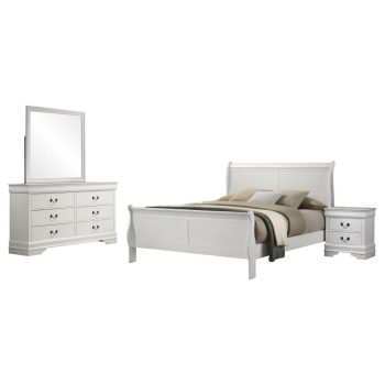 Luis 4-piece Eastern King Bedroom Set White