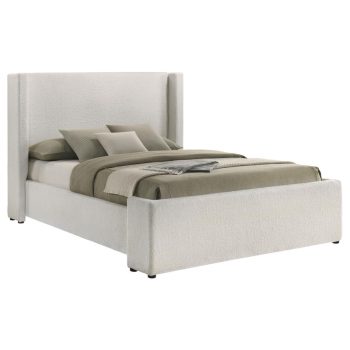 Mosa Boucle Queen Bed White
