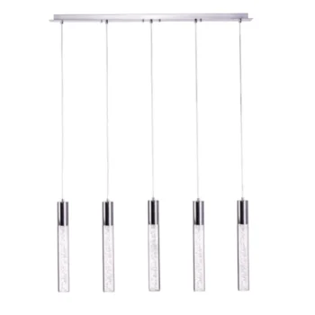 Acrylic Cylinder Chandelier // 5 Light