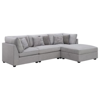 Zambria 4-piece Upholstered Modular Sectional Sofa Grey