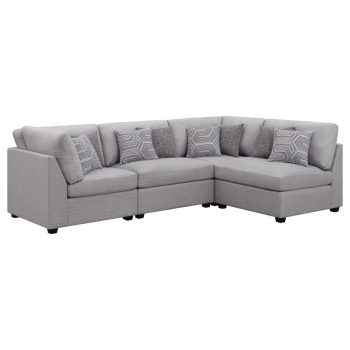 Zambria 4-piece Upholstered Modular Sectional Sofa Grey