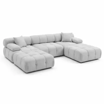 Many Modular Sectional LIGHT GREY Fabric 6pcs