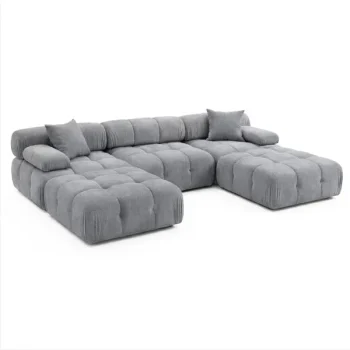 Many Modular Sectional DARK GREY Fabric 6pcs
