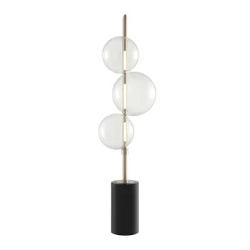 Aluminum and Glass Table Lamp // Satin Nickel