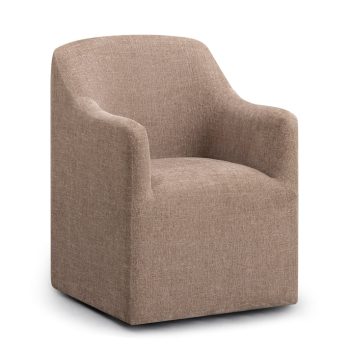 Elena Tall Textured Weave Performance Fabric Dining Chair Chocolate Brown