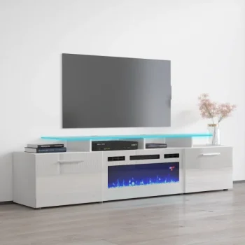 TV2112 WHITE with Fireplace