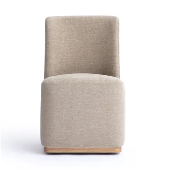 Elissa Performance Fabric Rolling Dining Chair(Tan)