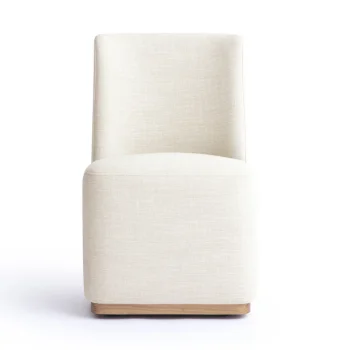 Elissa Performance Fabric Rolling Dining Chair(Cream)