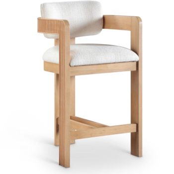 Sacha Linen Textured Counter Stool Natural