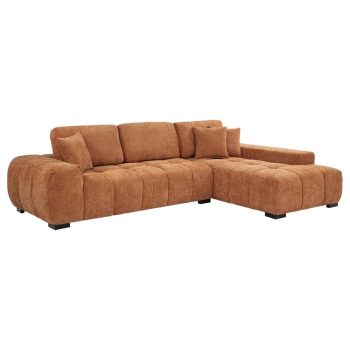 Olivia Upholstered Sectional Chaise Sofa Orange