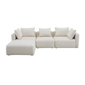 Hang 4-Piece Cream Performance Boucle Modular Sectional