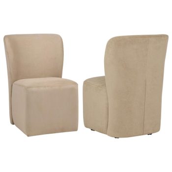 Elynn Upholstered Parsons Dining Side Chair Tan (Set of 2)