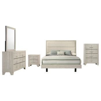 Reny 5-piece Queen Bedroom Set Rustic Cream
