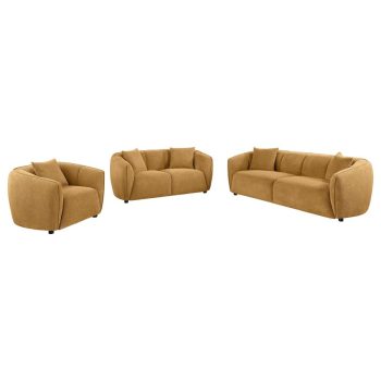 Eisha 3-piece Sofa Set Mustard Yellow