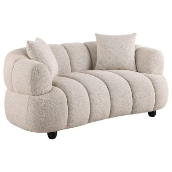 Wendy Channel Tufted Woven Fabric Upholstered Loveseat
