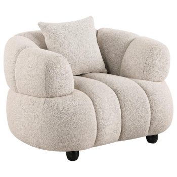 Wendy Channel Tufted Woven Fabric Upholstered Accent Chair