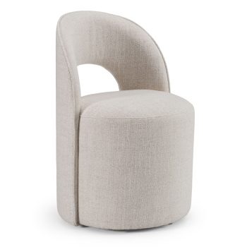 Jordan - Modern Cream Fabric Swivel Dining Chair