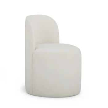 Elsa Round Back Performance Chenille Dining Chair Cream