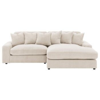 Laine Upholstered Reversible Chaise Sectional Sofa Sand